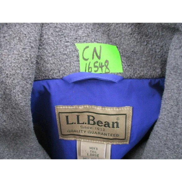 LL Bean Jacket Vest Men Large Tall LT Blue Fleece Lined Sleeveless Windbreaker - Picture 9 of 10